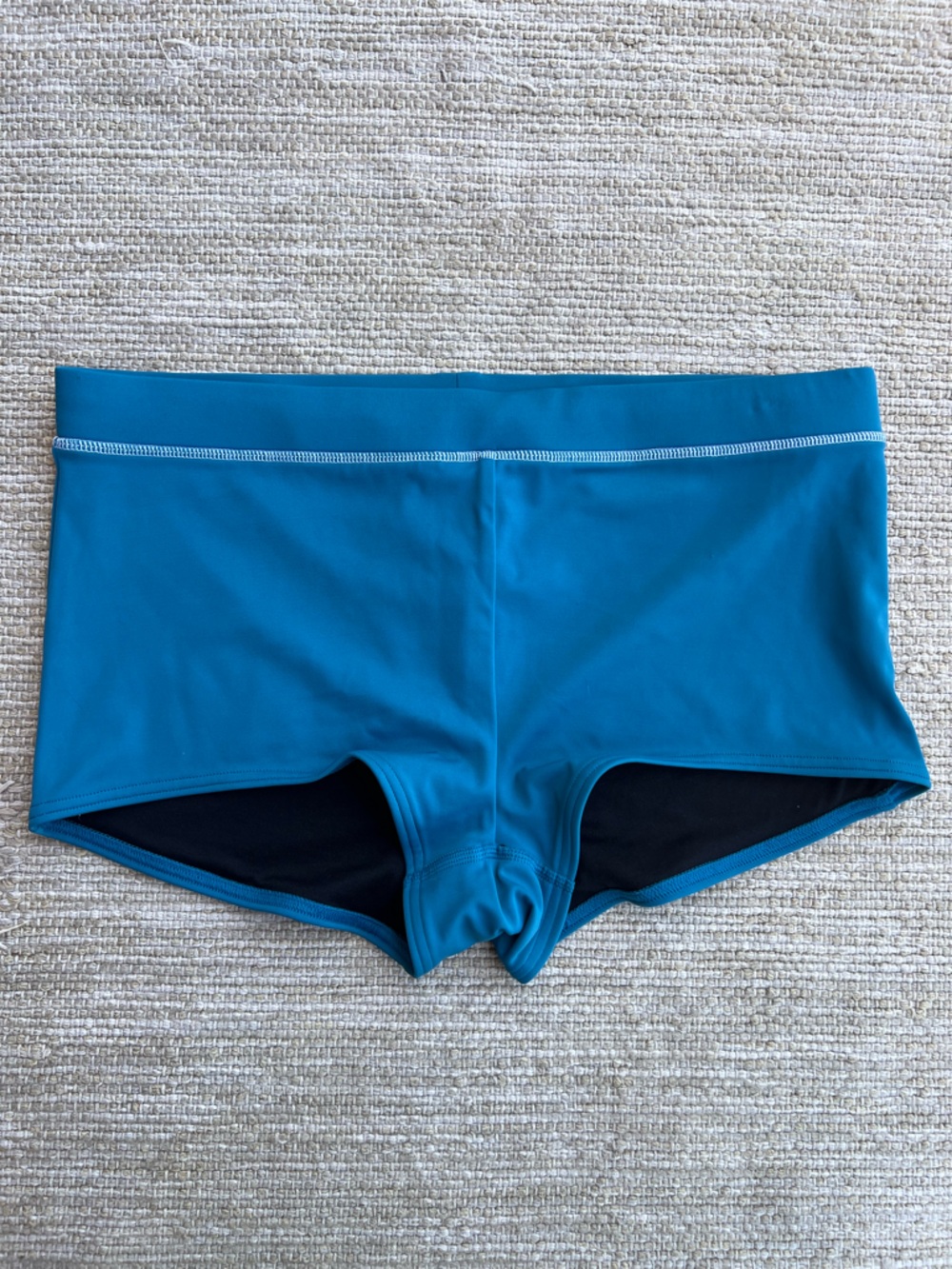 Lands' End Swim Sporty Boy Short Bottoms teal blue size 10